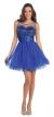Main image of Round Neck Sequins Bust Tulle Short Party Prom Dress